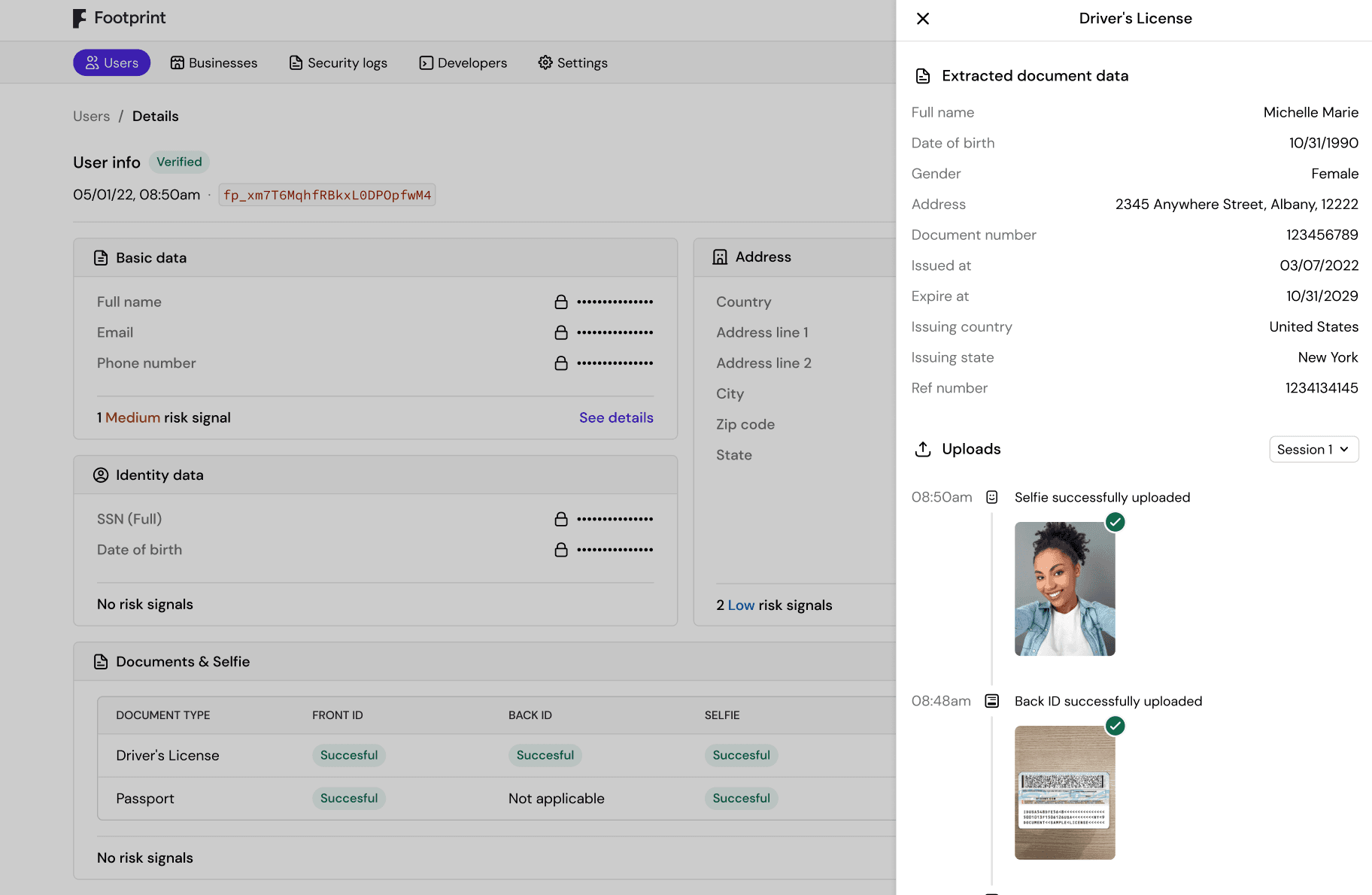 Extracted OCR data in the Vault