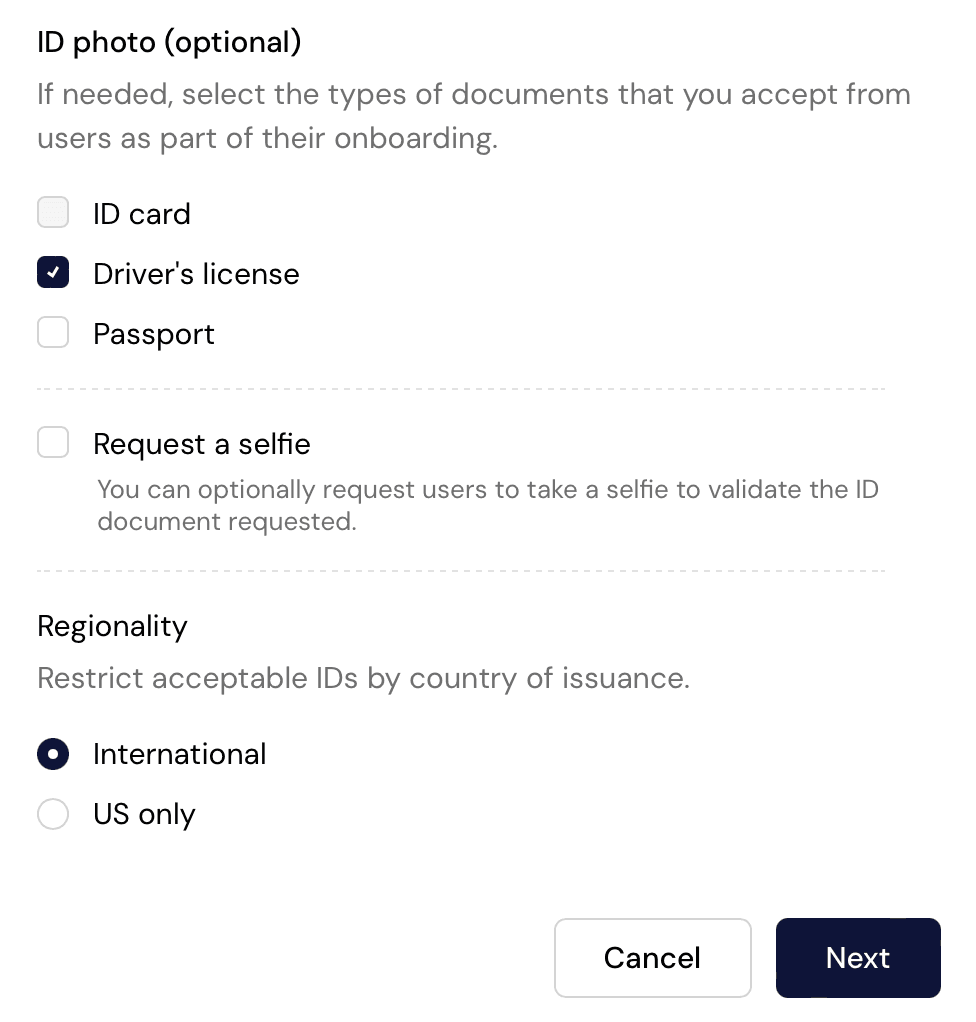 Document type and region Restrictions